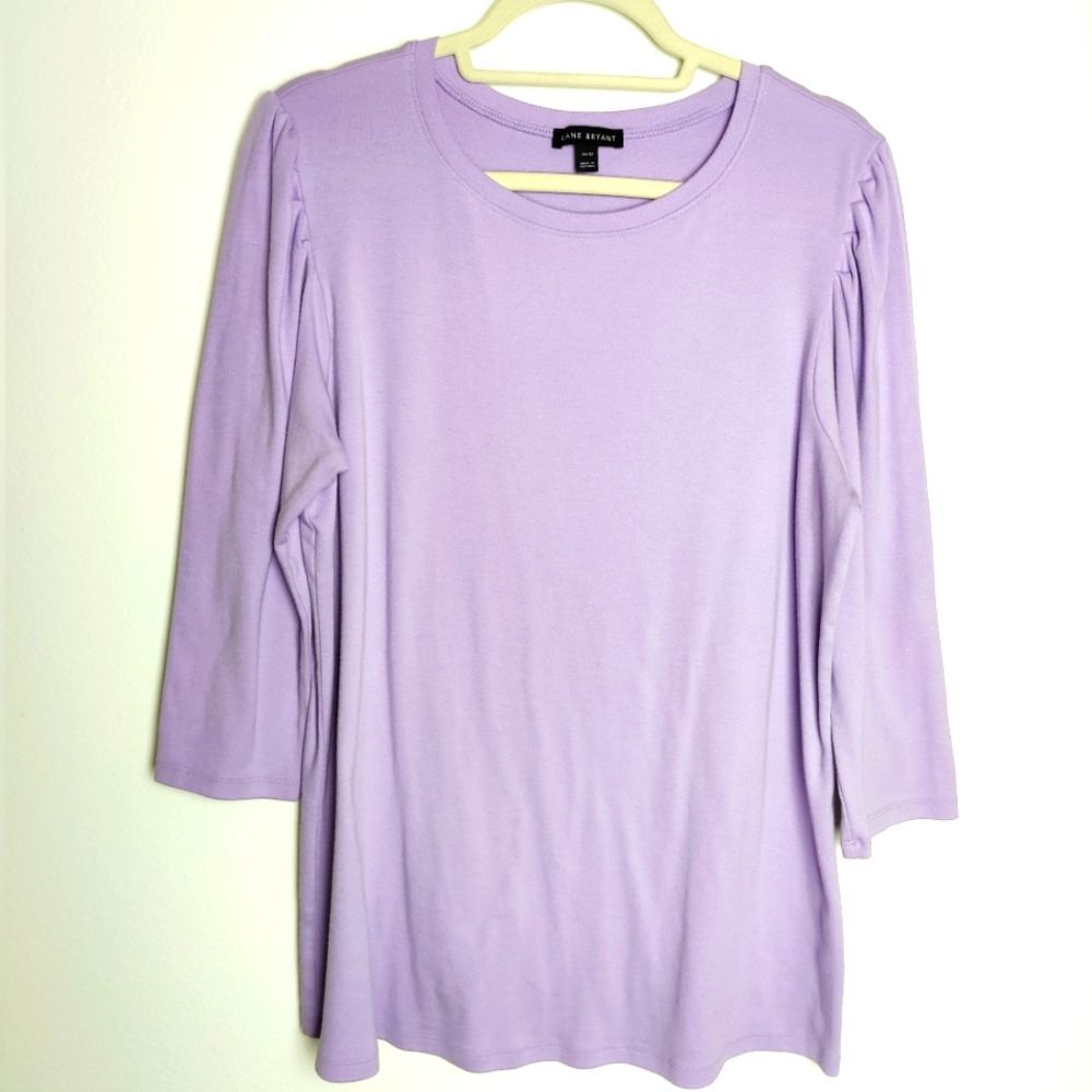 Lane Bryant Puff Long Sleeve Top, Lavender, Size 10/12